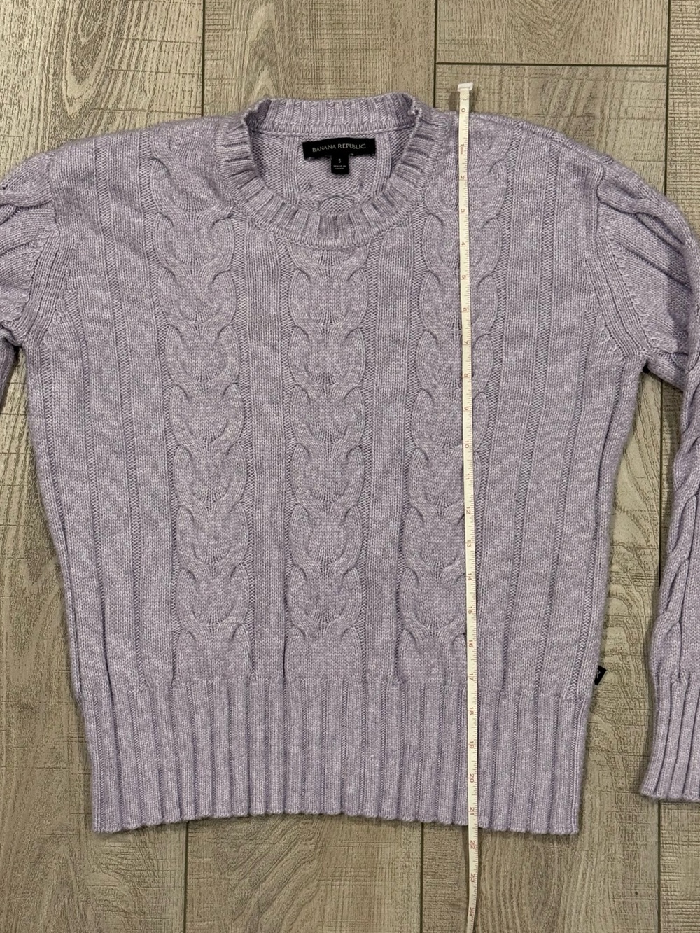 Banana Republic Light Lavender Cable-Knit Crew Sweater - Picture 7 of 8